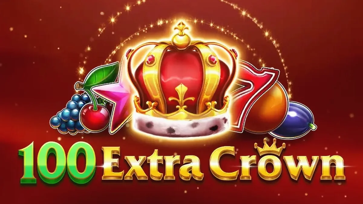 100 Extra Crown slot game interface na may mga prutas at korona