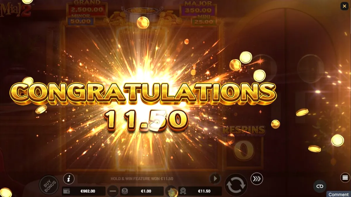 Mamma Mia 2 slot machine interface na may temang kusinang Italyano